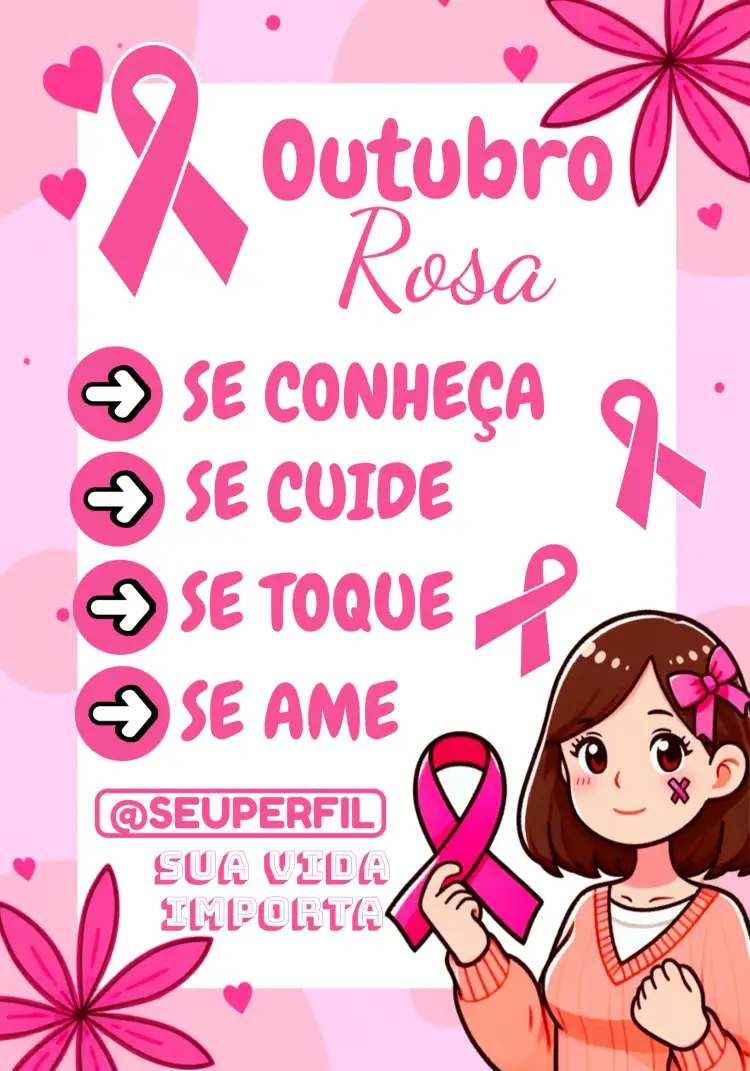 Convite Cartão Para Uutubro Rosa Facebook – tema Mais pesquisados rosa, minimalista, moderno, ilustrações suaves, tipografia elegante