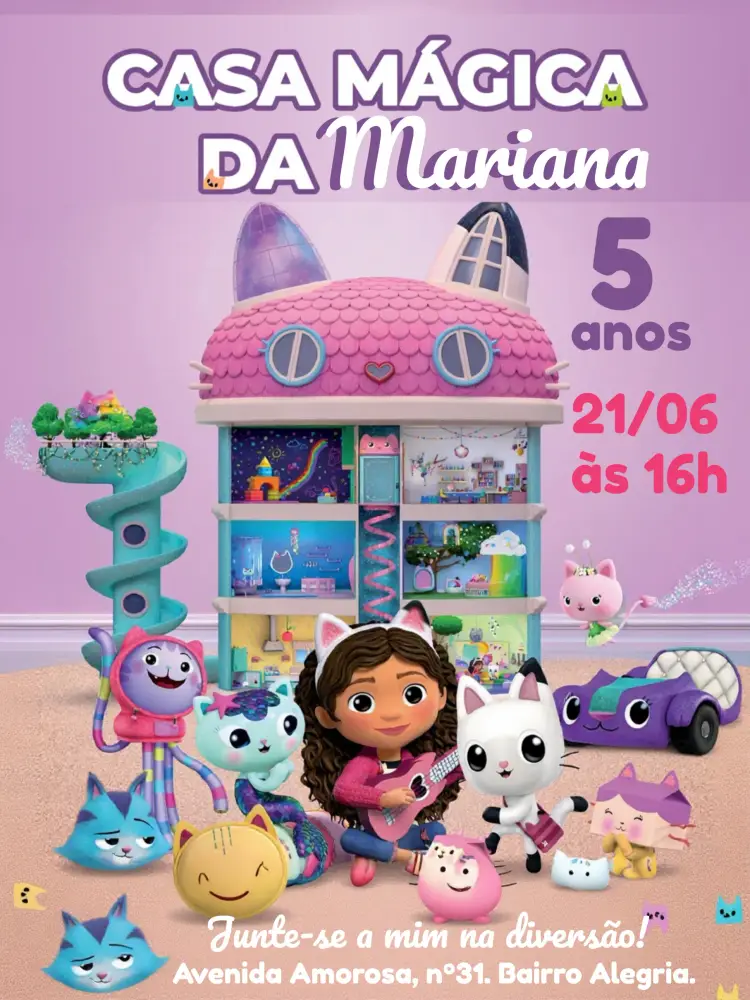 Convite Casa Mágica Da Gabby Gatinhos