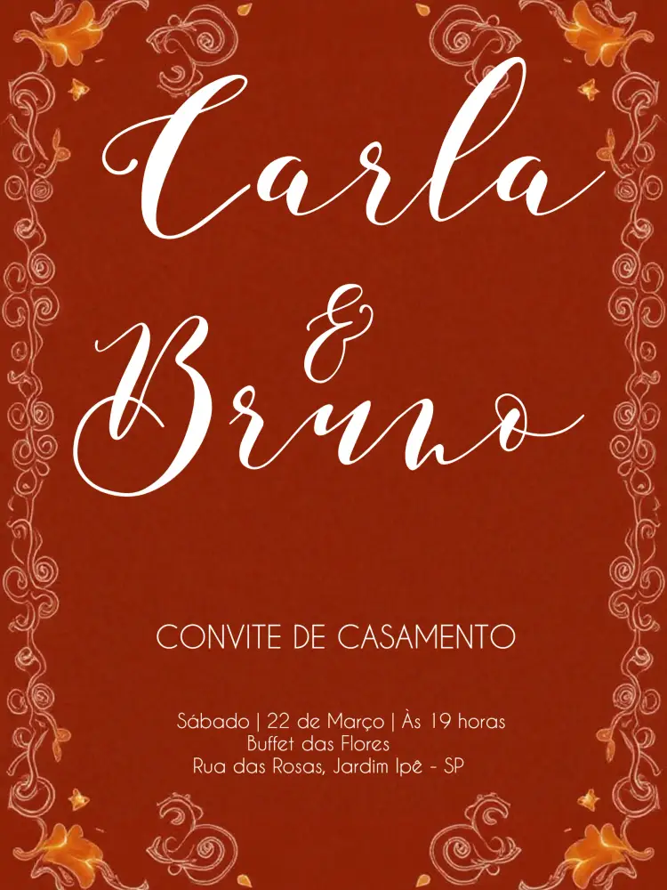 Convite Casamento Arabesco Branco