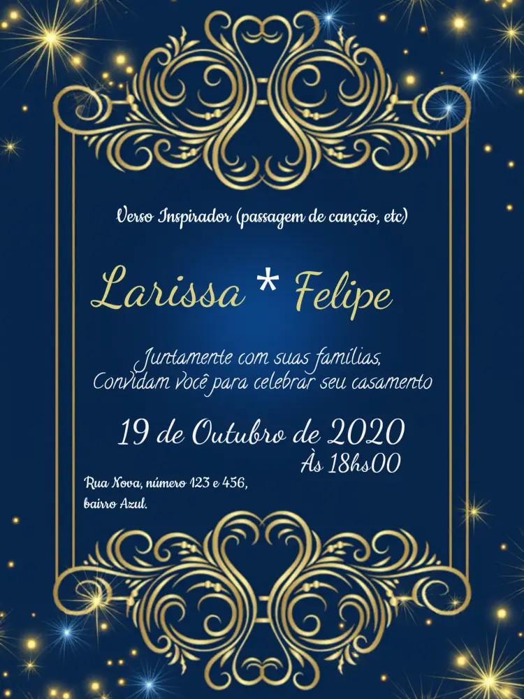 Convite Casamento Arabescos Moderno editável e personalizável