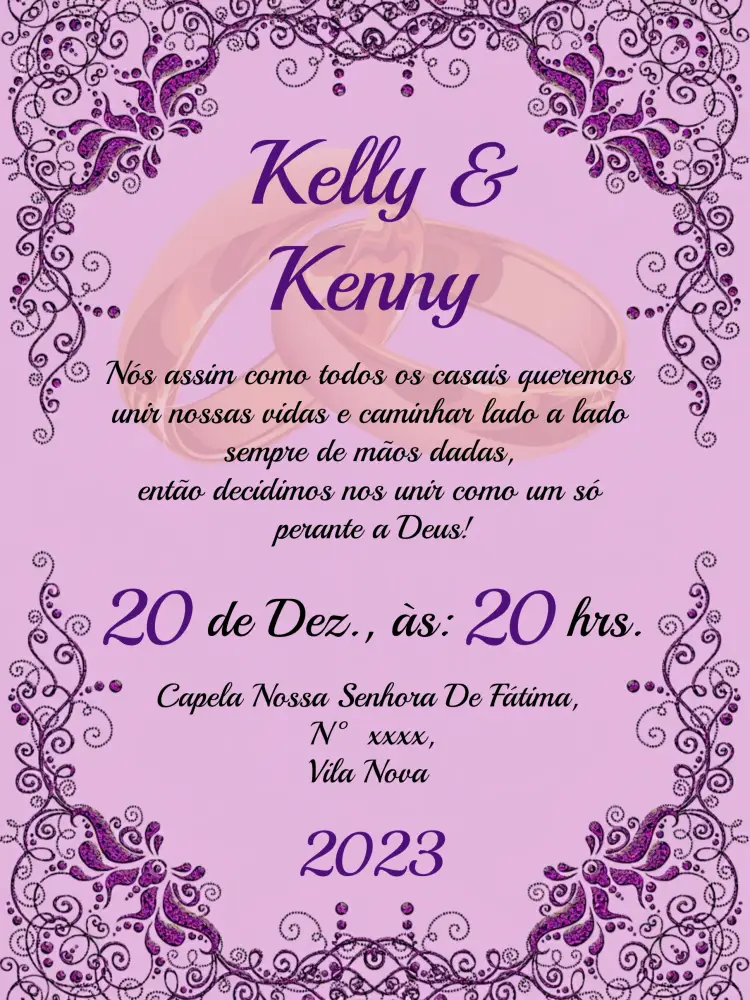 Convite Casamento Arabescos Roxo