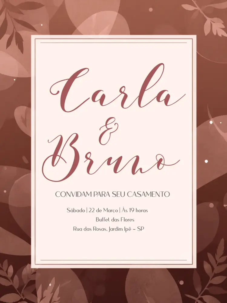 Convite Casamento Chic