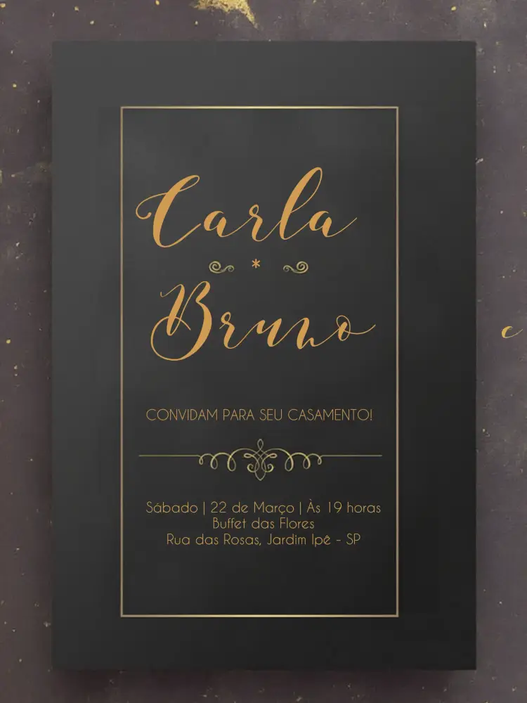 Convite Casamento Elegante Minimalista