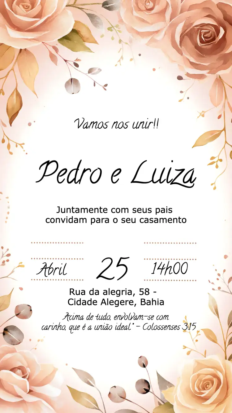Convite Casamento Floral Aquarela Flores – tema Casamento floral, aquarela, romântico, rústico, moderno