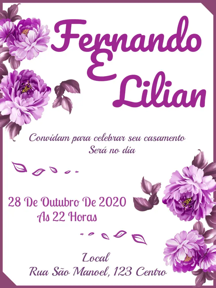 Convite Casamento Floral Azul – tema Casamento floral, romântico, elegante, azul, moderno, natural