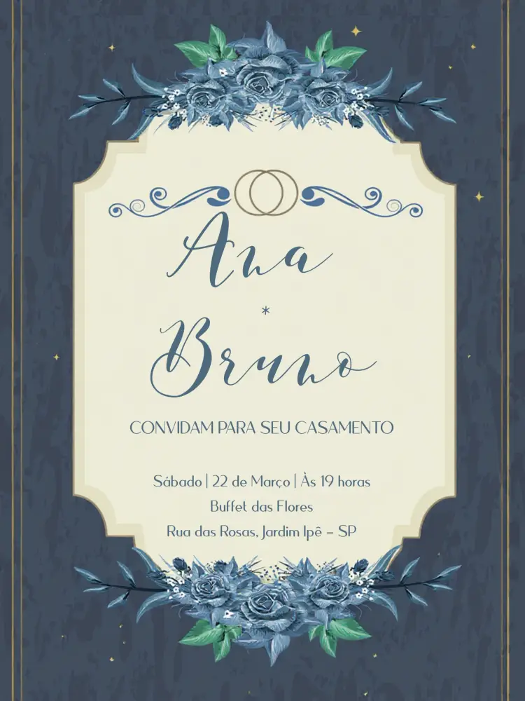 Convite Casamento Floral Branco