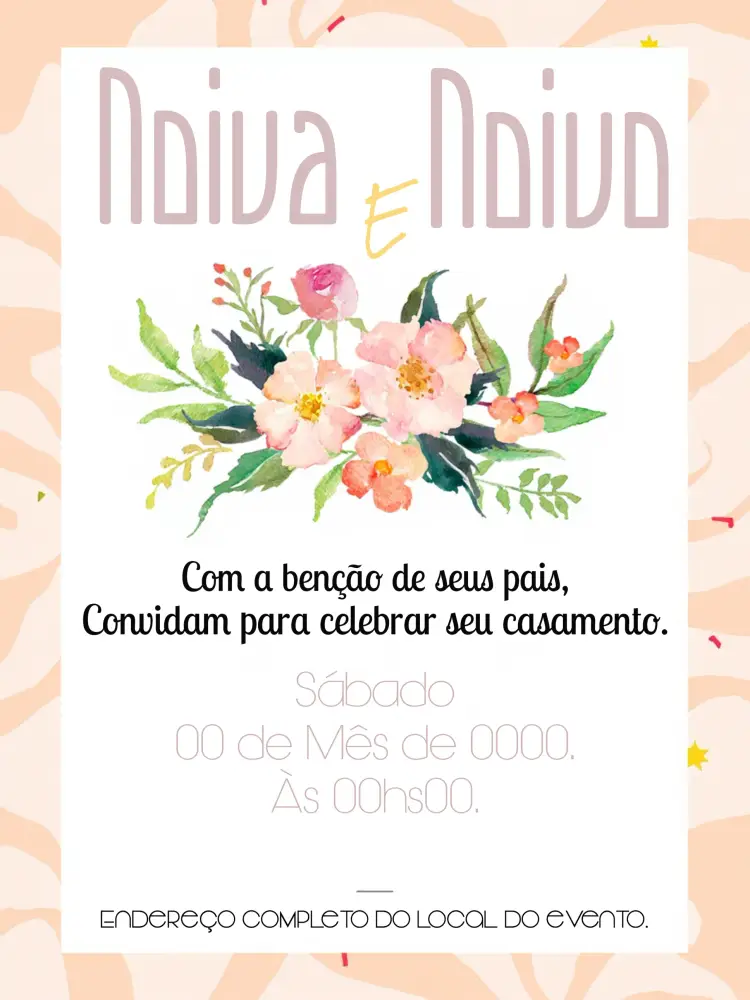 Convite Casamento Floral Branco