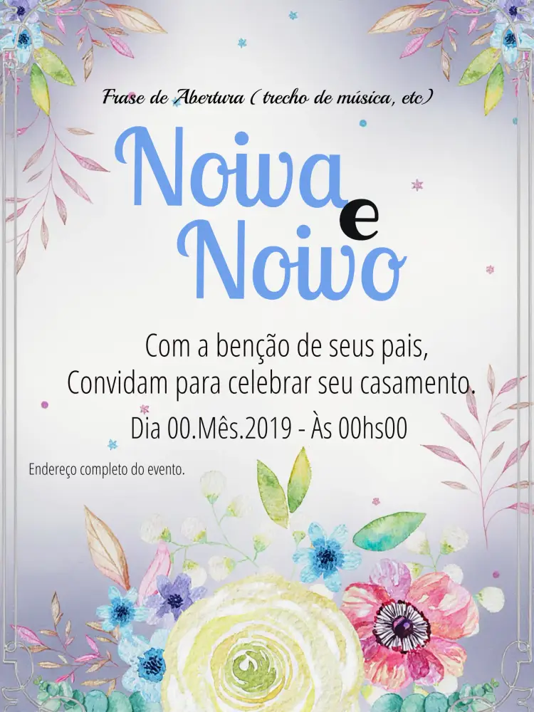 Convite Casamento Floral Cerimônia