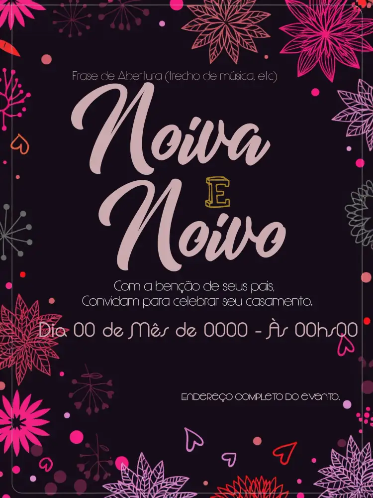 Convite Casamento Floral Crisântemo – tema Casamento floral, moderno, colorido, elegante, sofisticado