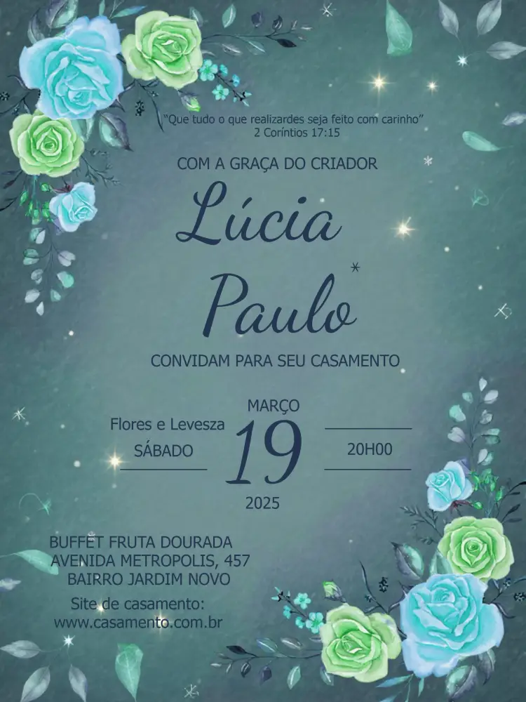 Convite Casamento Floral Delicado