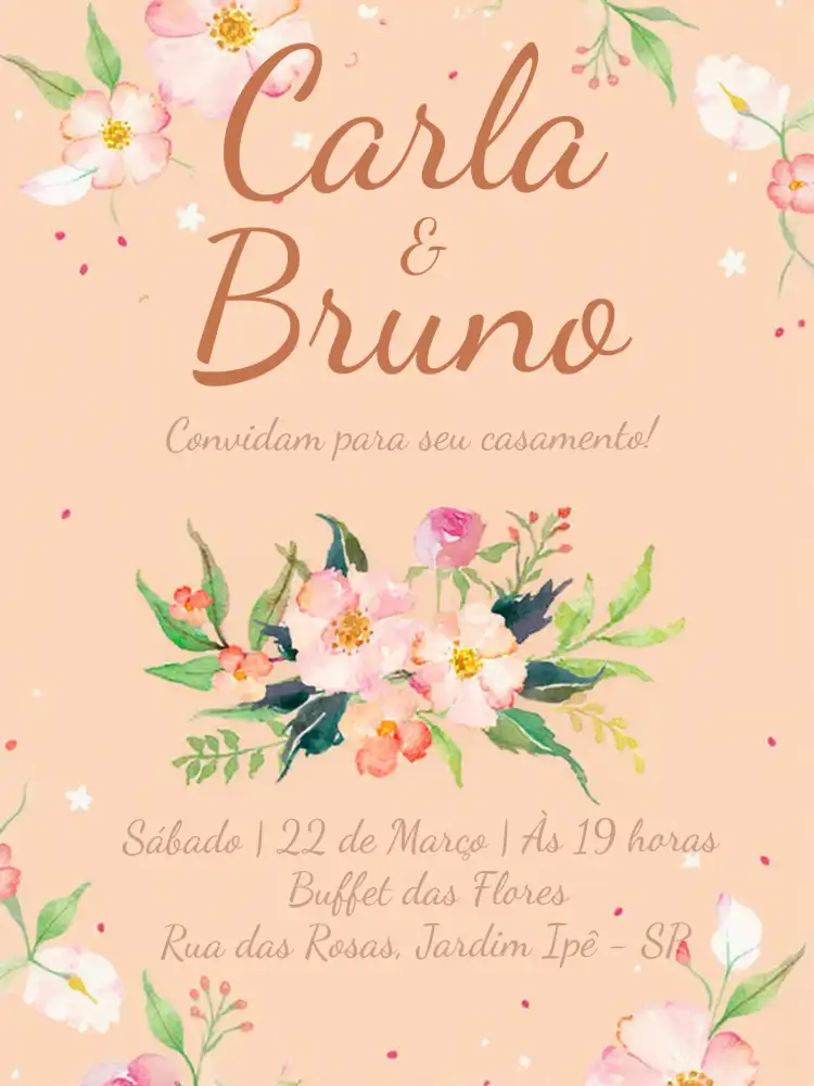 Casamento Floral - Elegante Minimalista