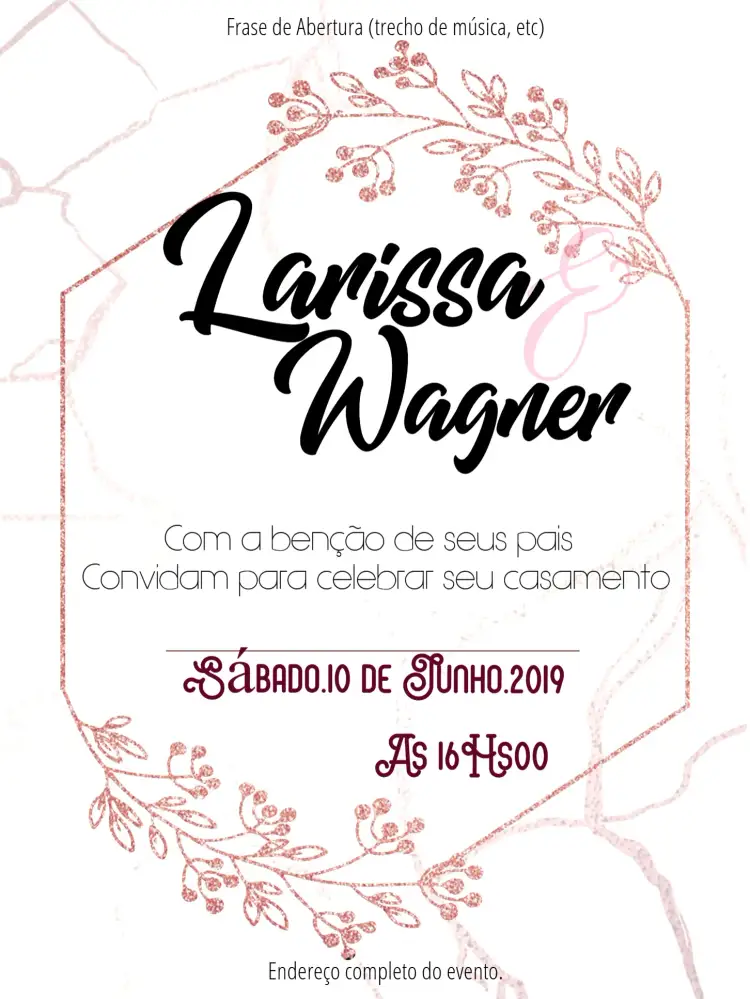 Convite Casamento Floral Flores – tema Casamento floral, romântico, elegante, suave, rústico, natural