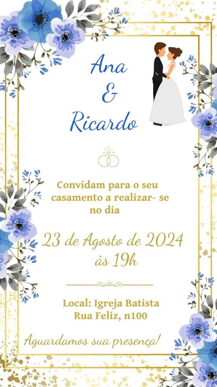 Convite Casamento Floral Flores