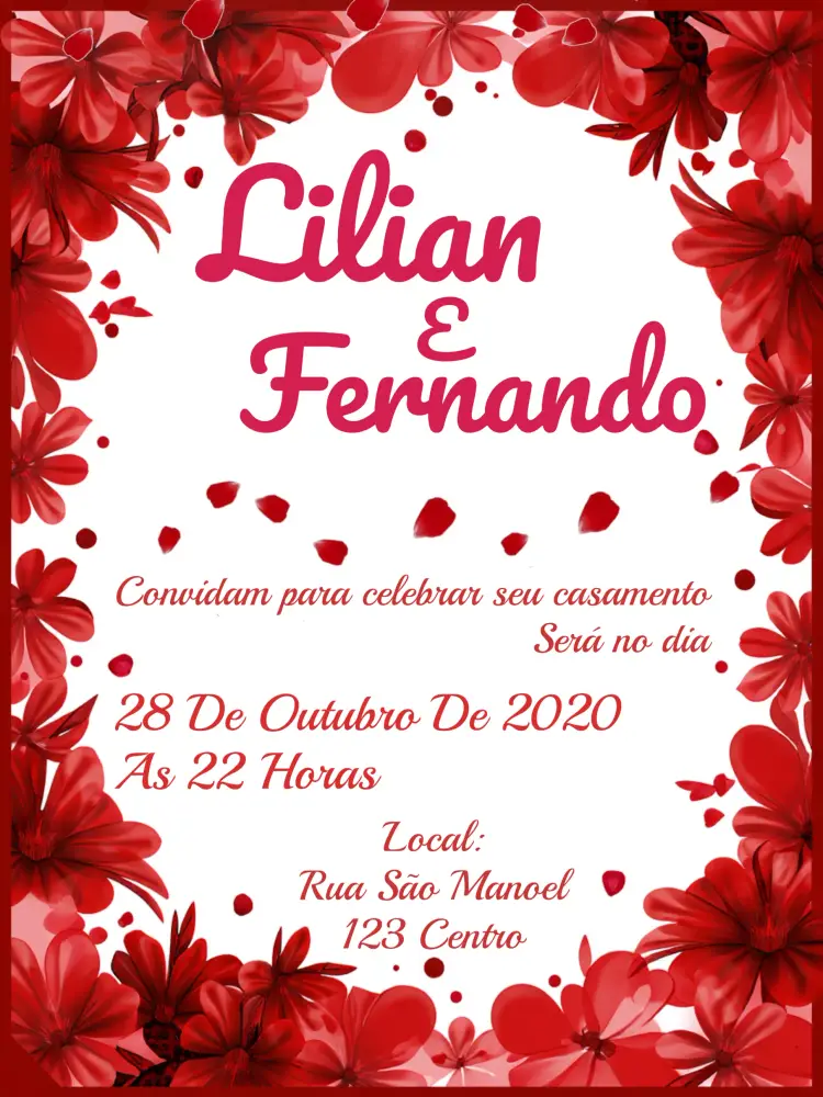 Convite Casamento Floral Flores