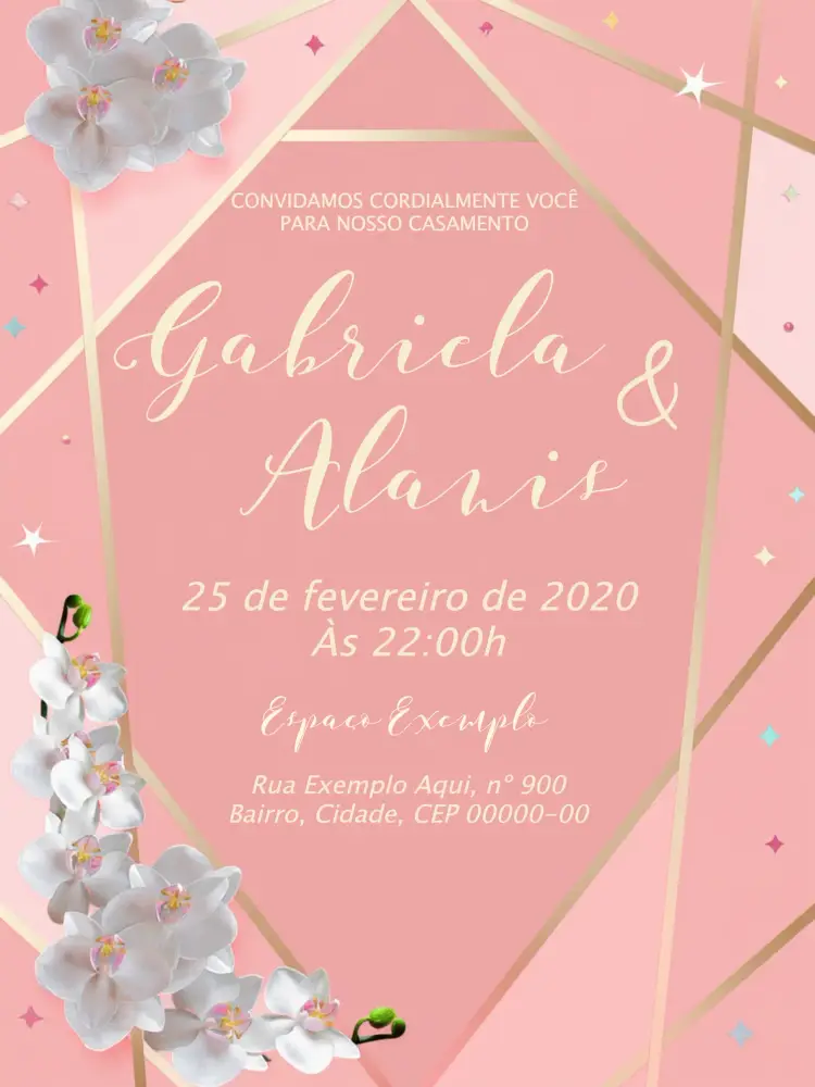 Convite Casamento Floral Flores