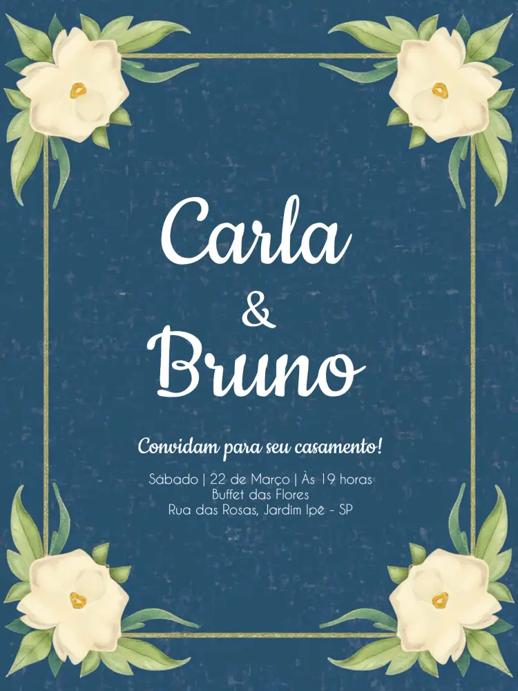 Convite Casamento Floral Flores