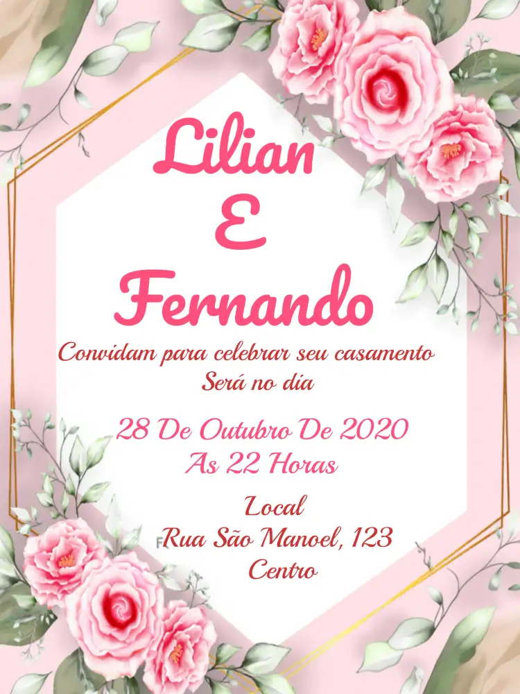 Convite Casamento Floral Flores