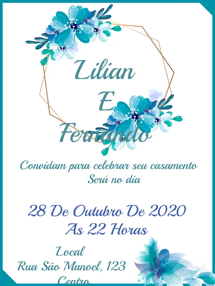 Convite Casamento Floral Flores