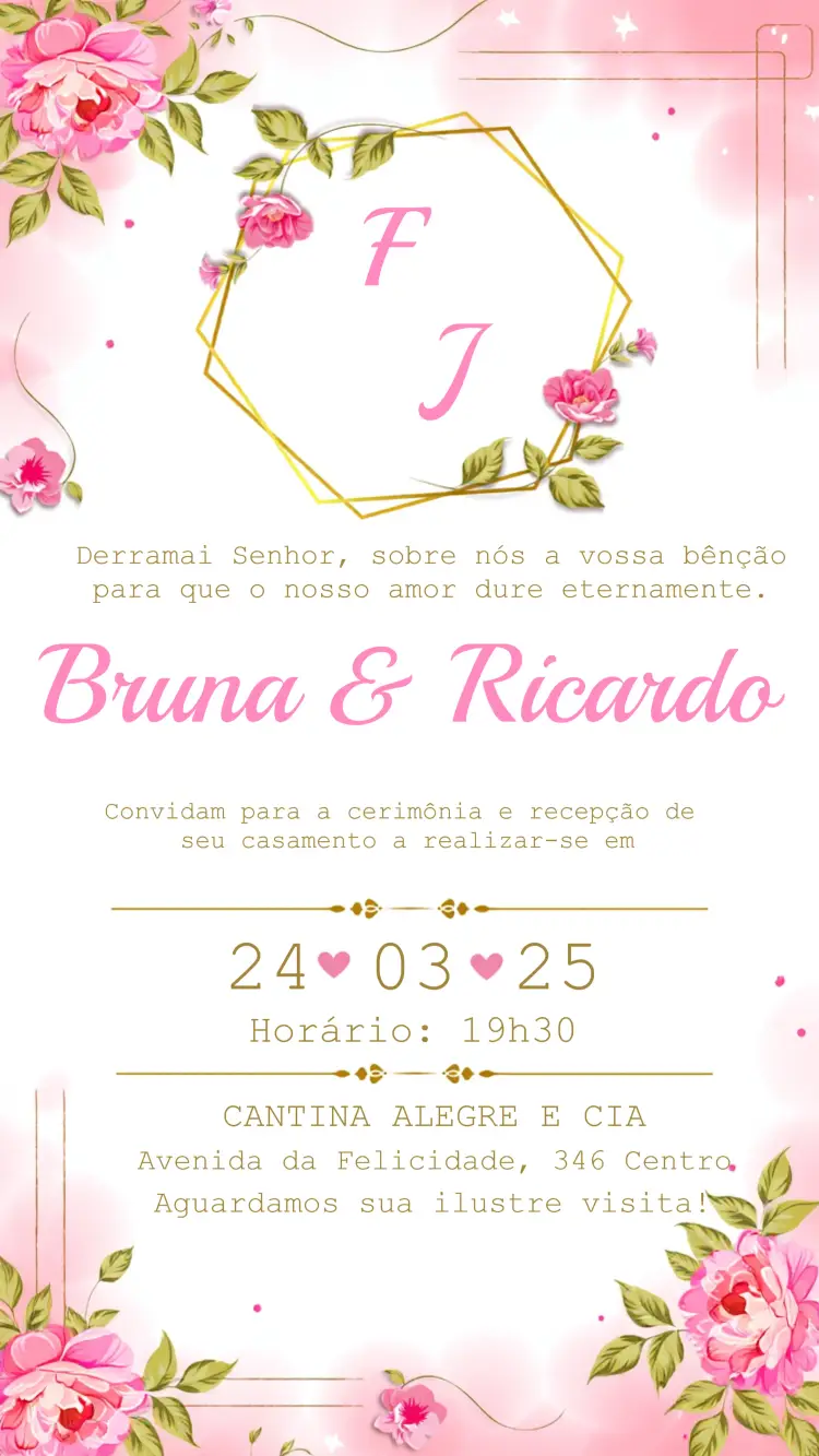 Convite Casamento Floral Flores