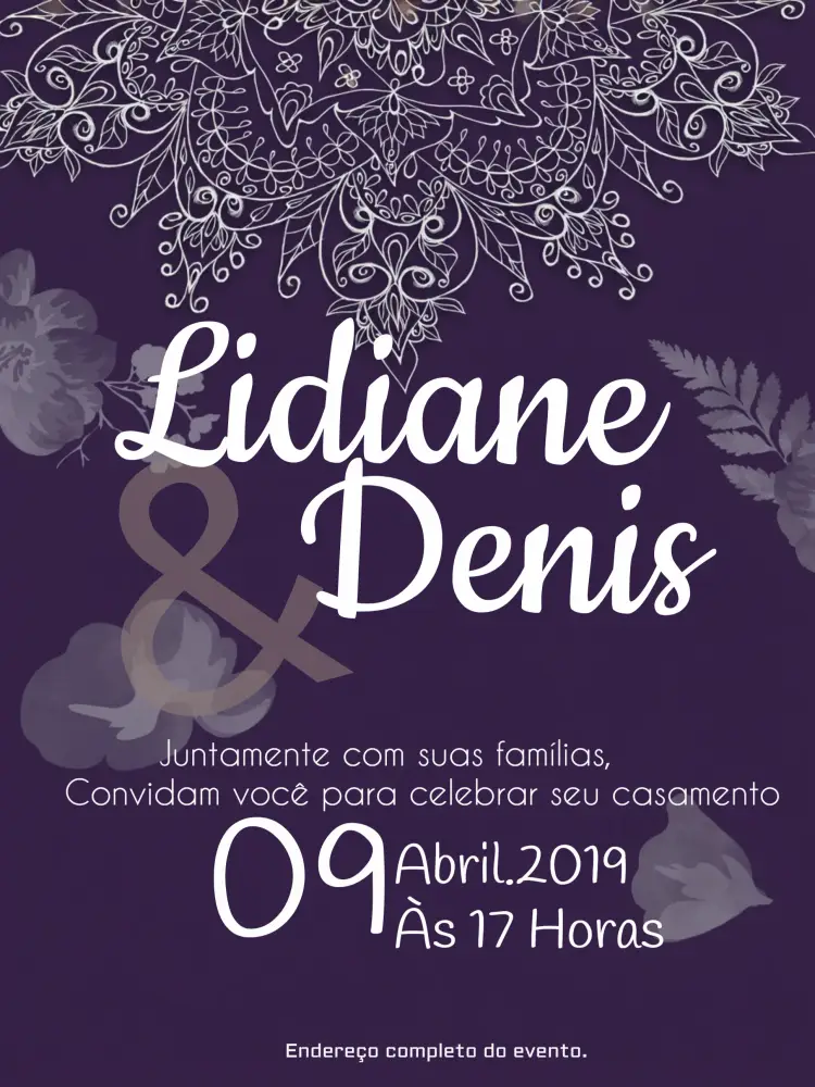 Convite Casamento Floral Mandala