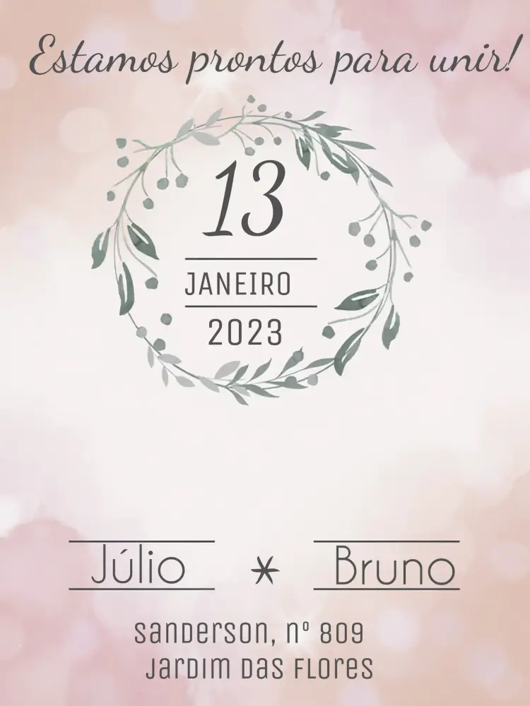 Convite Casamento Floral Noivado