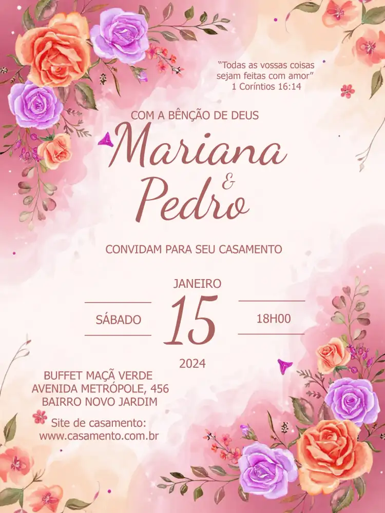 Casamento Floral Rosas