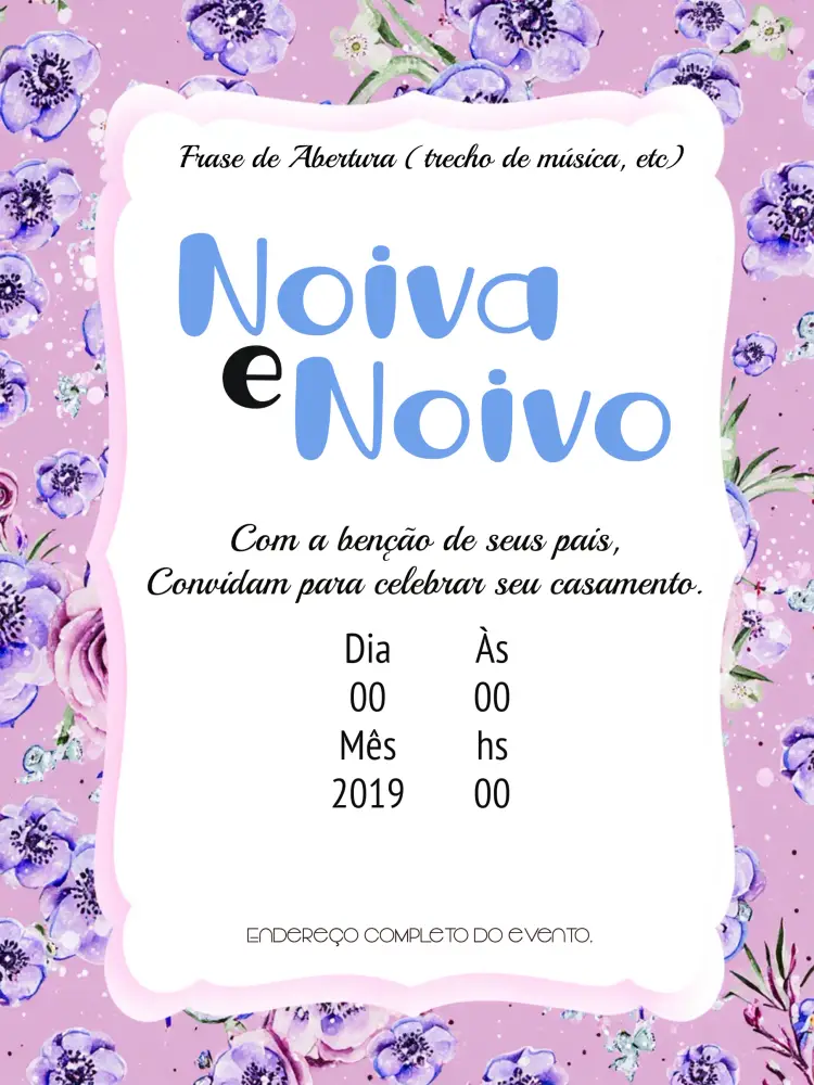 Convite Casamento Floral Rosas