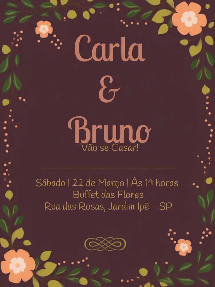 Casamento Floral - Roxo Elegante
