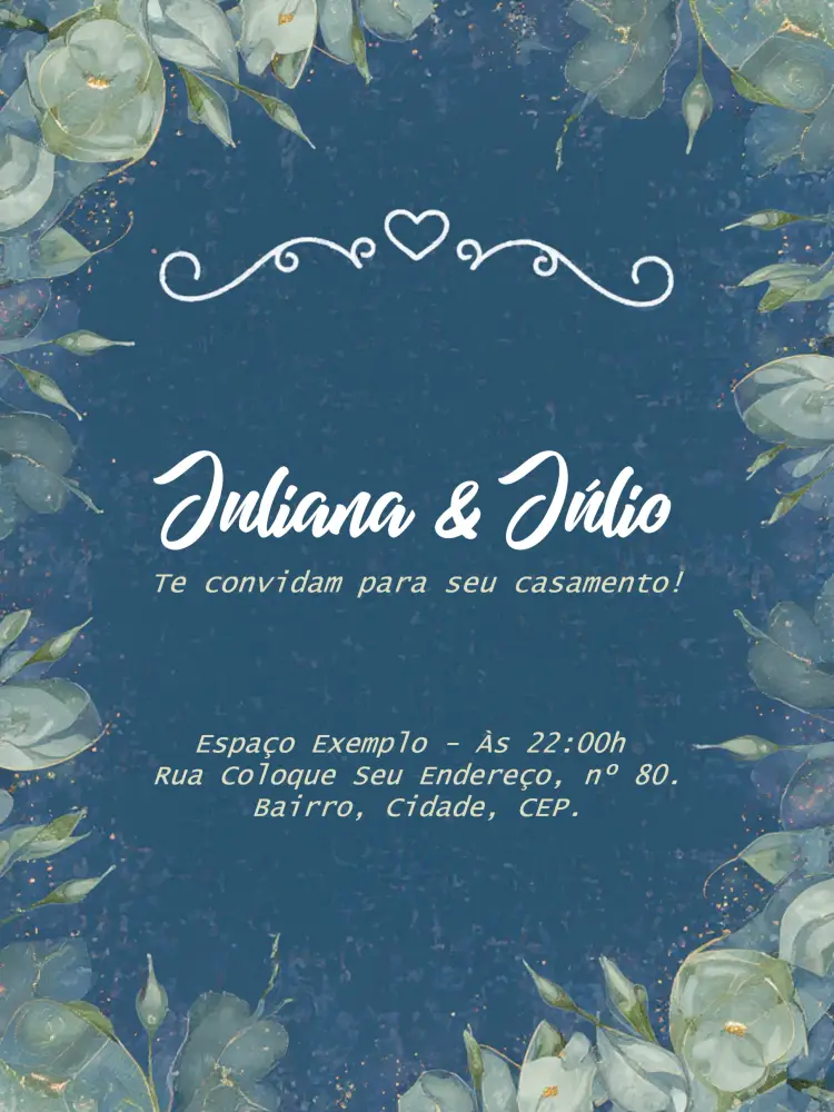 Convite Casamento Floral Vintage