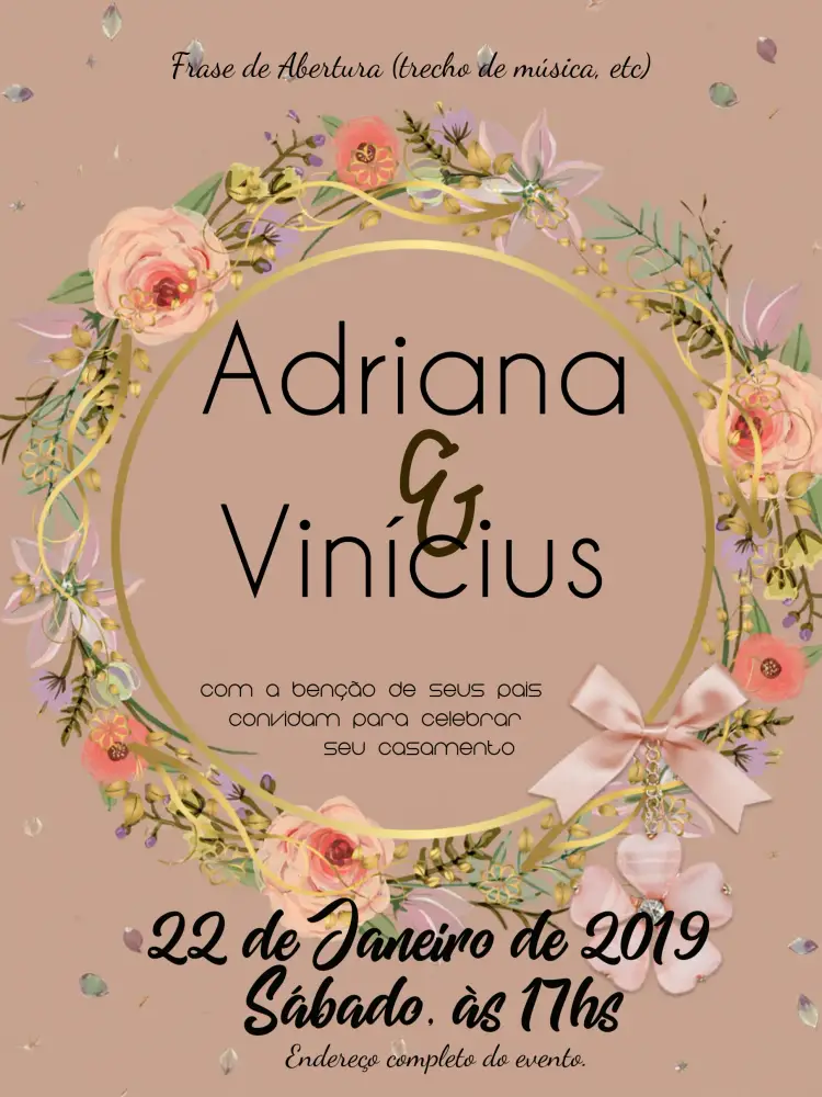 Convite Casamento Floral Vintage