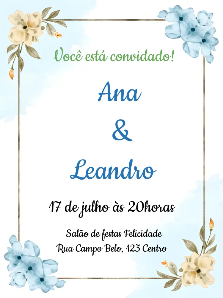 Convite Casamento Flores Branco