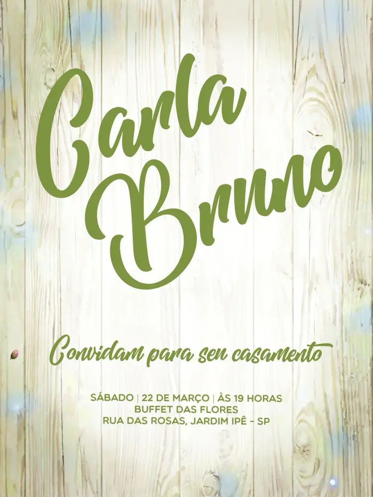 Convite Casamento Folhagem