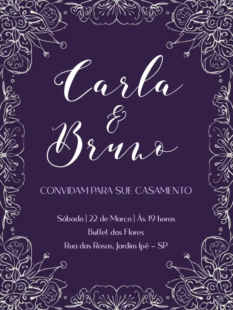 Invitación Boda Mandala Lila – tema Boda mandala, lilás, renda, elegante, moderno, romántico