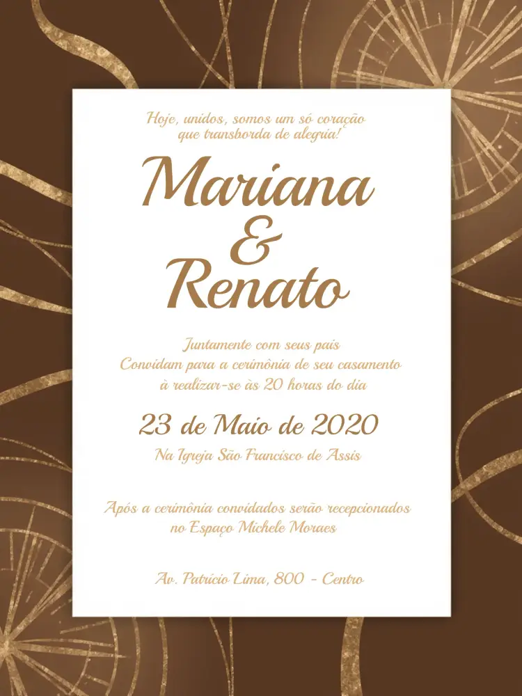 Convite Casamento Marmorizado Rosê Branco