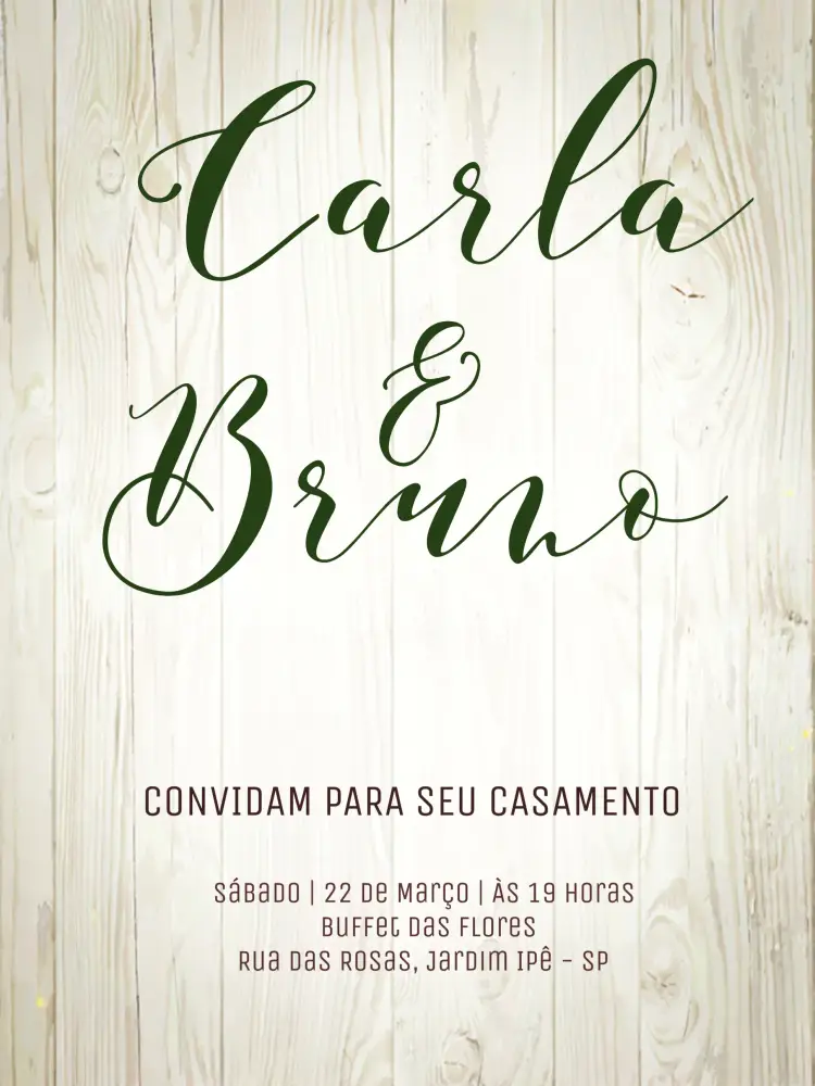 Convite Casamento Minimalista Branco