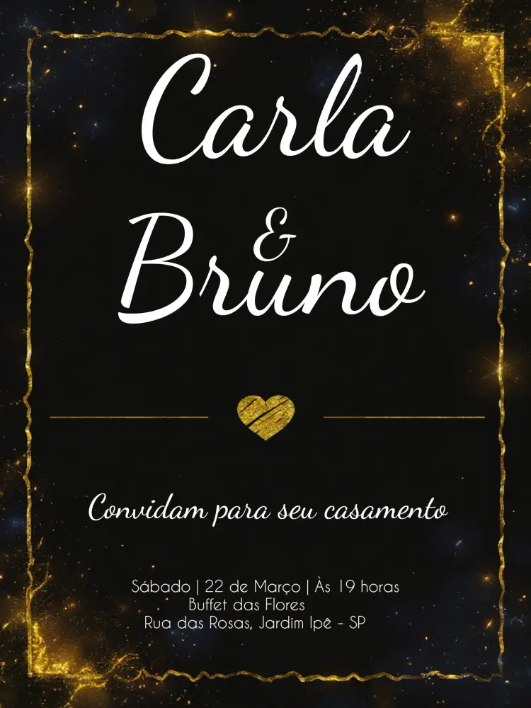 Convite Casamento Minimalista Coração