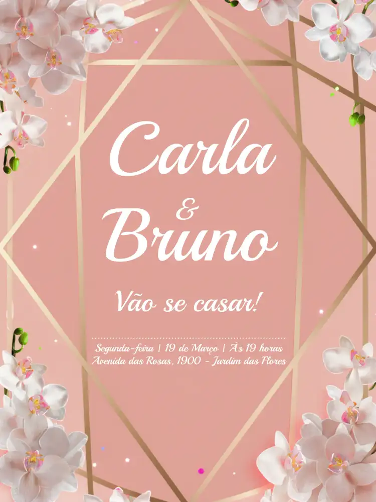 Casamento Minimalista Rosa E Dourado Noivos