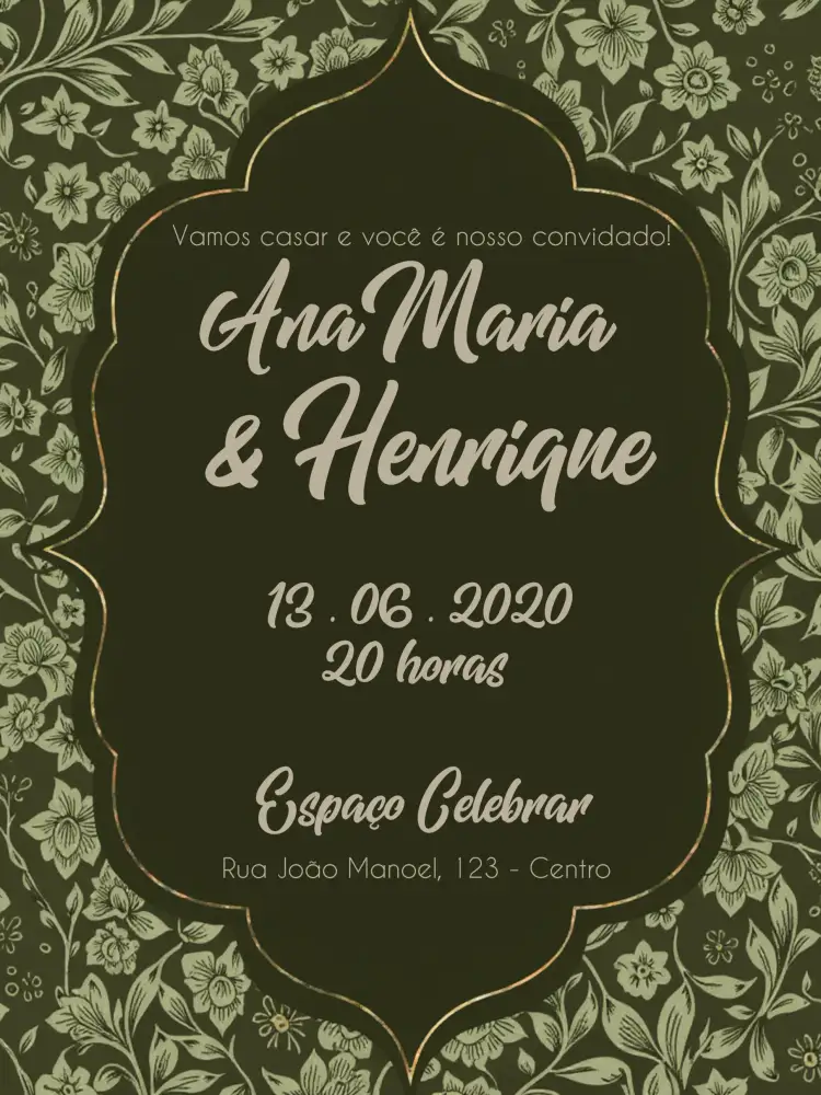 Convite Casamento Provençal Elegante Arabesco – tema Mais pesquisados provençal, floral, nude, elegante, moderno, clássico