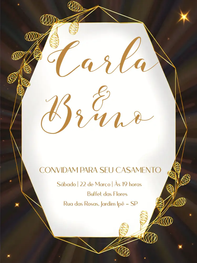 Convite Casamento Ramos Raminhos