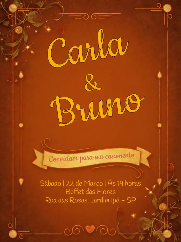 Convite Casamento Romântico Bege – tema Casamento romântico, clássico, elegante, minimalista, bege, delicado