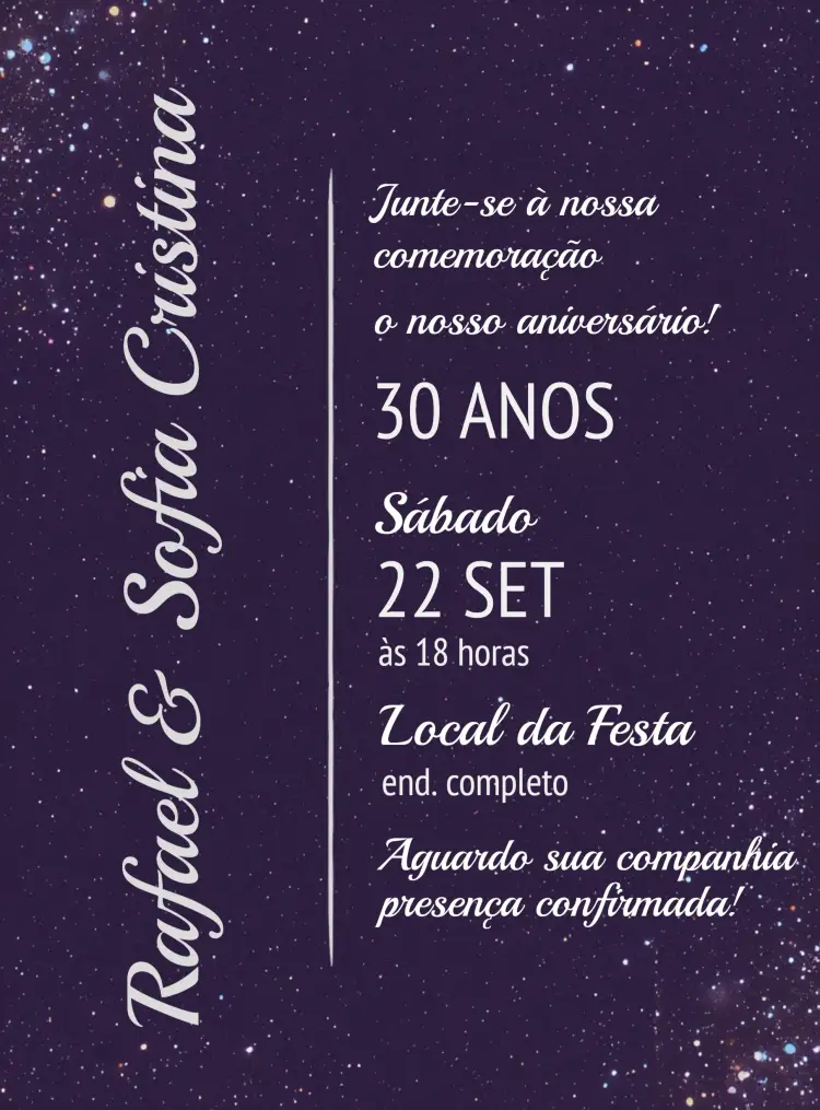 Convite Casamento Roxo Elegante Adulto