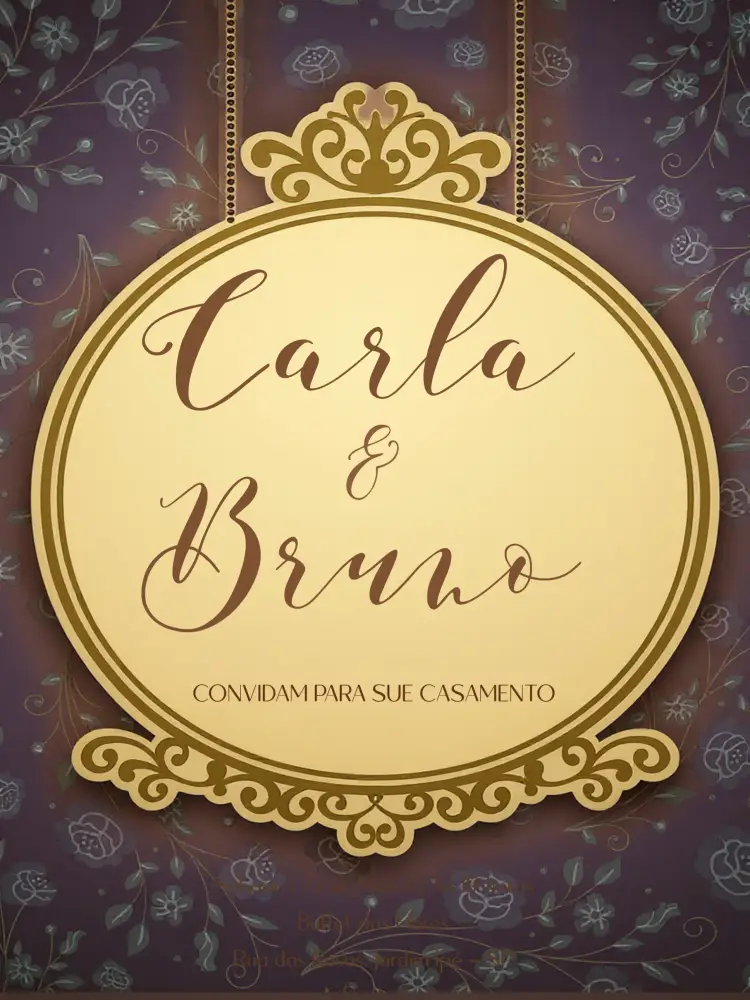 Convite Casamento Vintage Bege