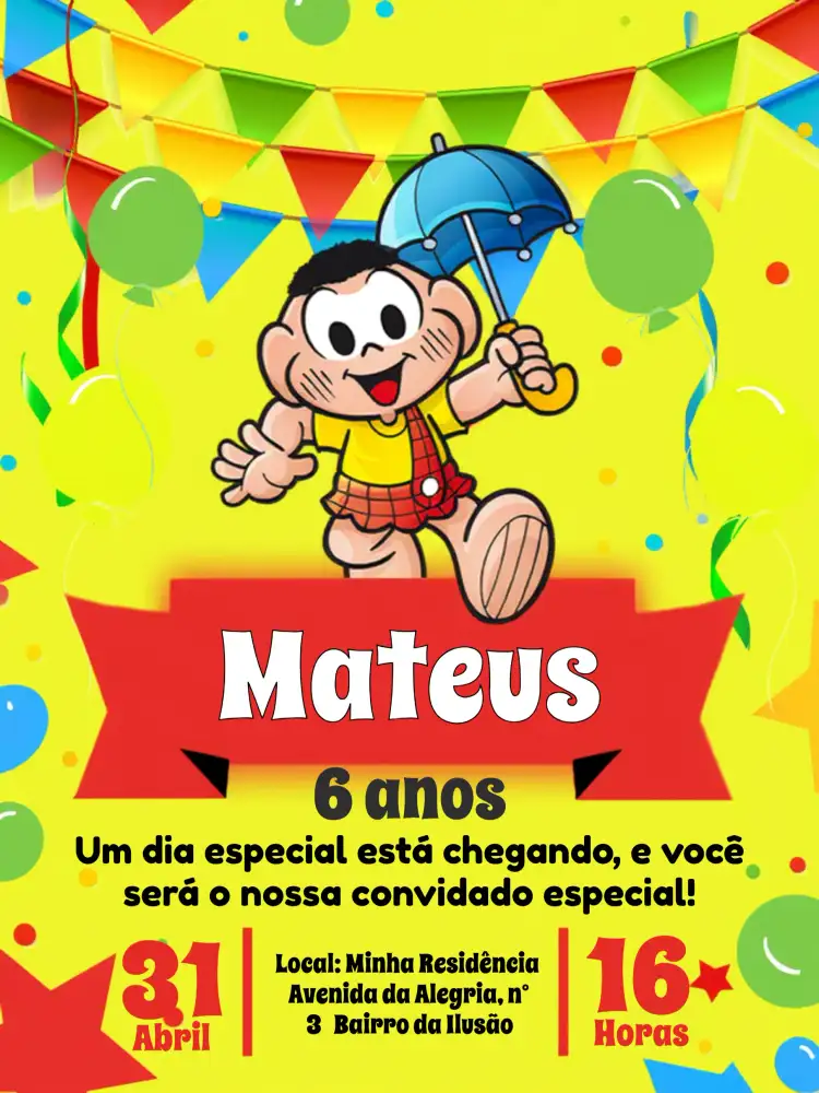 Cascão Turma Da Mônica Amarelo
