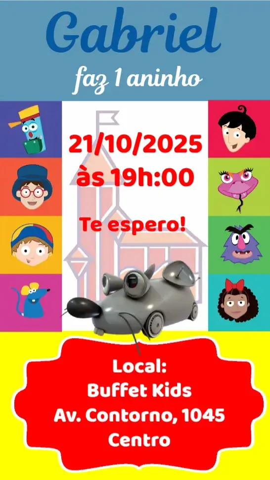 Convite Castelo Ra Tim Bum