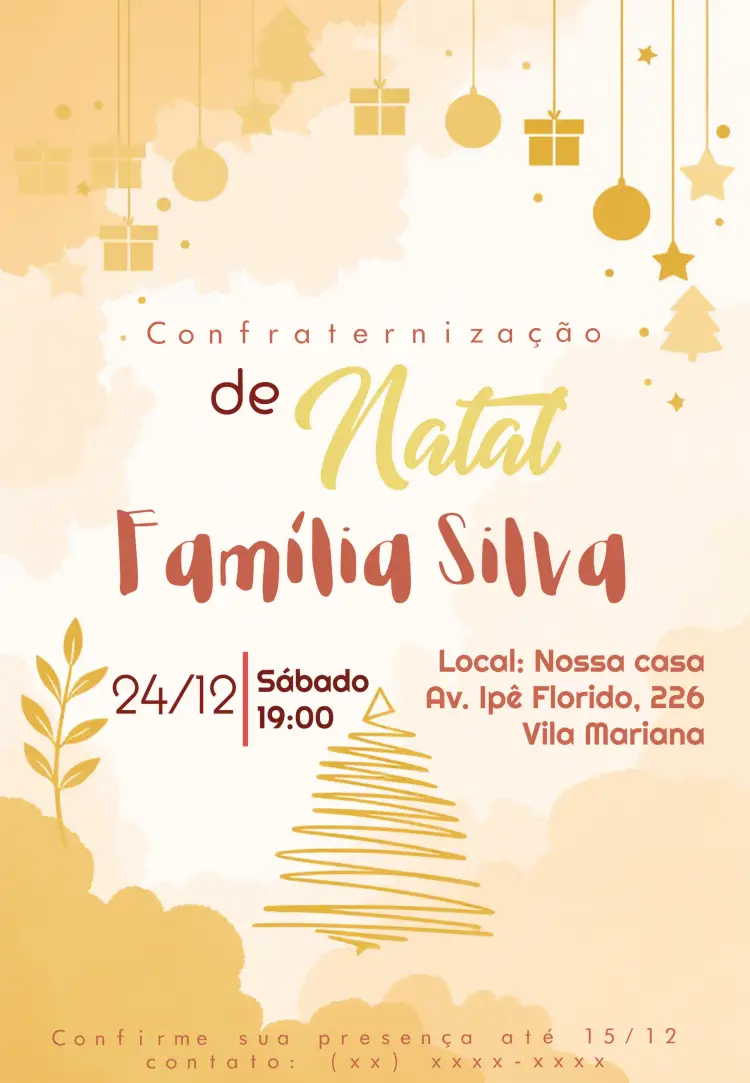 Convite Ceia De Natal Colorido