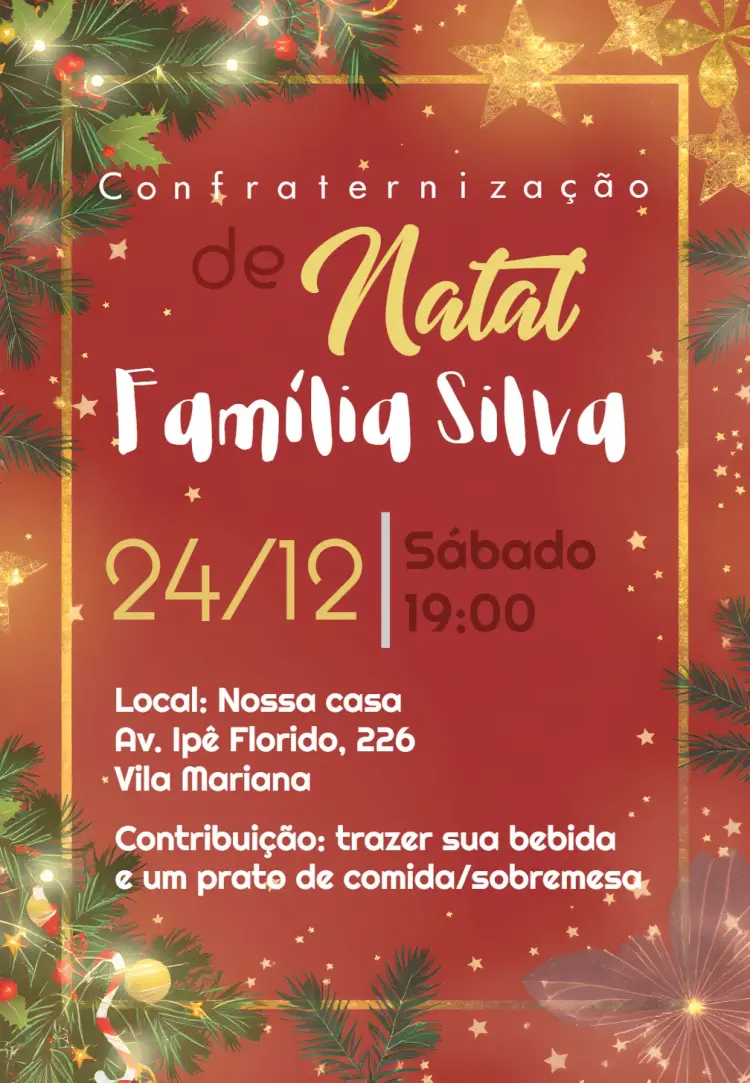 Convites para ceia de Natal para editar online
