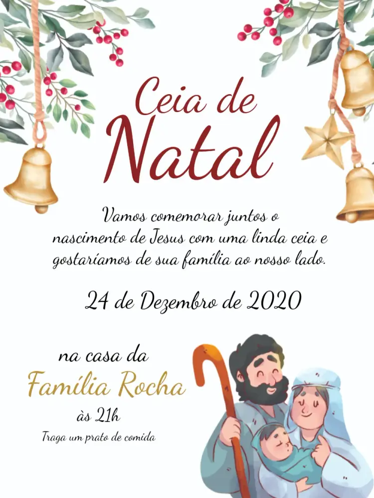 Convite Ceia De Natal Sinos