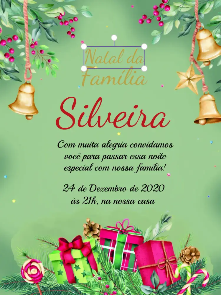 Convite Ceia De Natal Verde