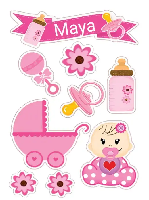 Convite Chá de Bebê Menina – tema Topo de bolo floral, pastel, fofo, delicado, infantil, moderno