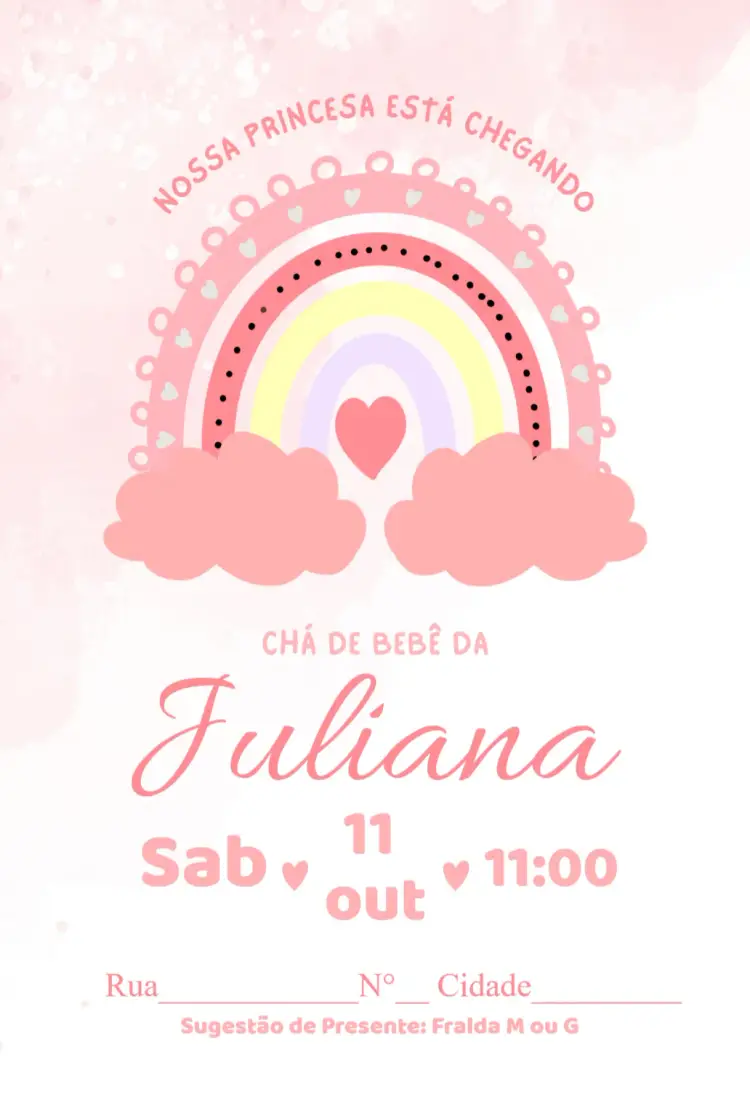 Baby Shower - Rainbow invitation